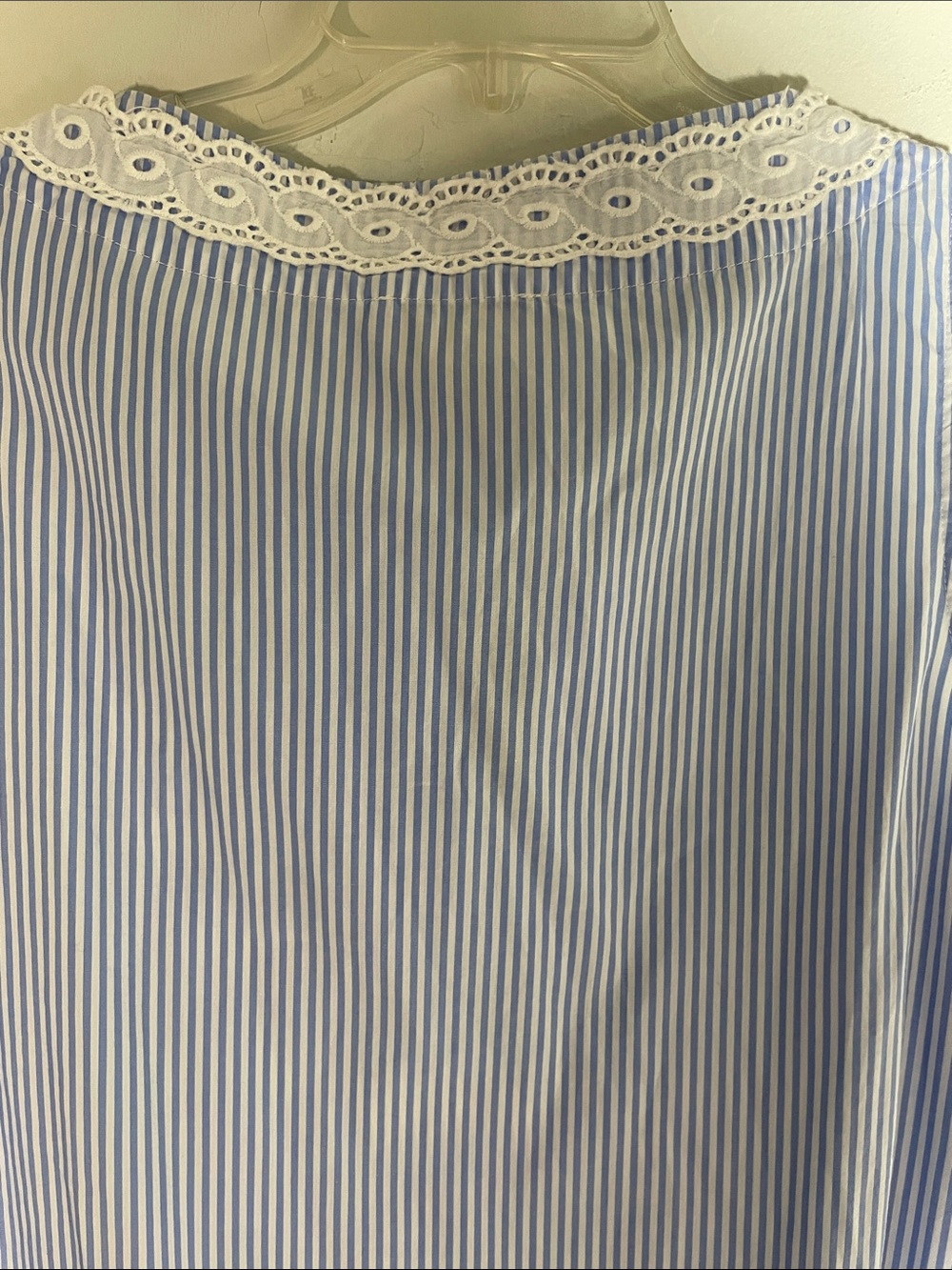 Sail to Sable Coastal Blue & White Striped Ruffle Hem Dress L - Picture 6 of 8